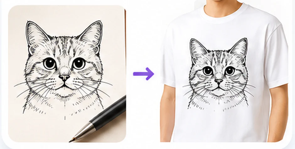 手描きイラストをTシャツにする例