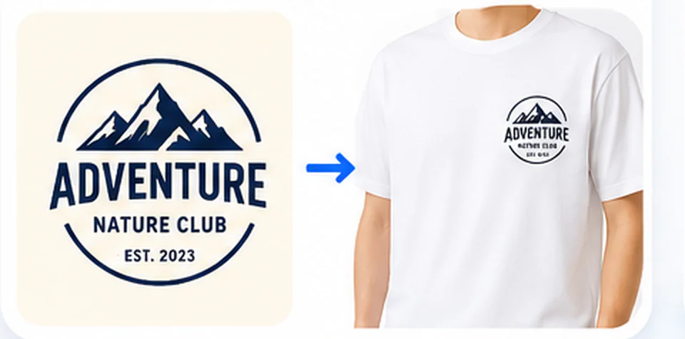 ロゴやマークデータをTシャツにする例