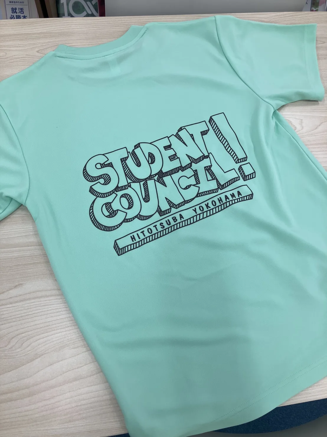 実際に制作したミント色のクラスTシャツ