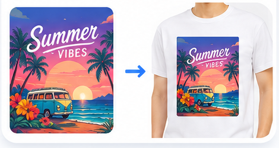 Canvaで作ったデザインをTシャツにする例