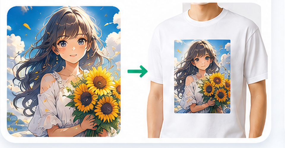 AIで作成したイラストをTシャツにする例
